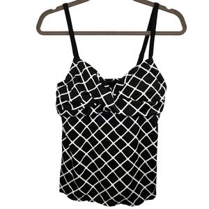 SWIM Calypso Cove size 12 boho black geo swim top *